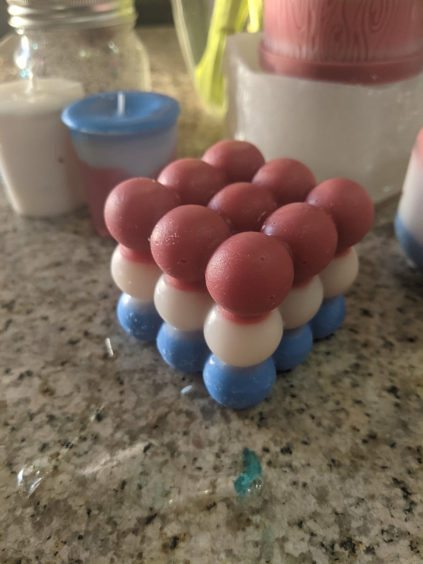 Red, White and Blue Bubble Candles